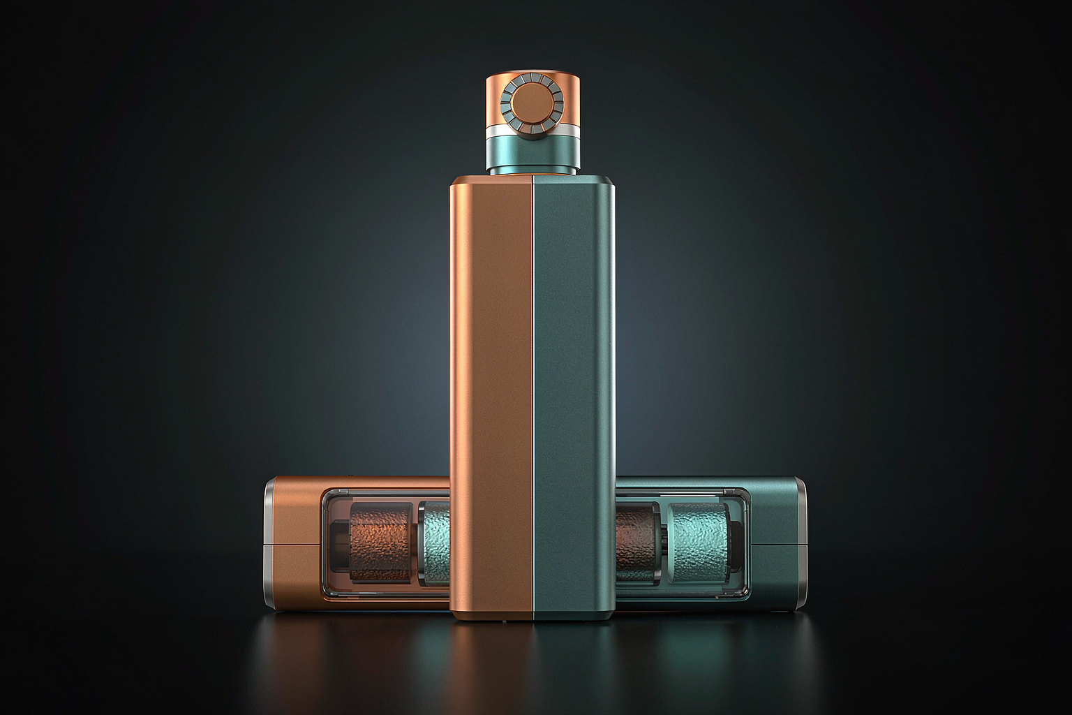 2-in-1 dual flavour disposable vape device with rotating flavour switch and dual chambers