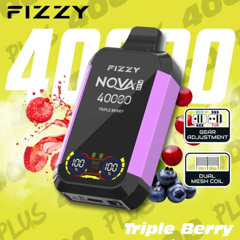 Use 40k Fizzy Nova Plus 40000 Puffs Vape LCD Screen EU Warehouse