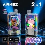 Airmez Fox 2-in-1 80000 Puffs (80K) — 80,000 puffs, vape descartável, grosso a partir do armazém UE da estvape, MOQ 10 un.