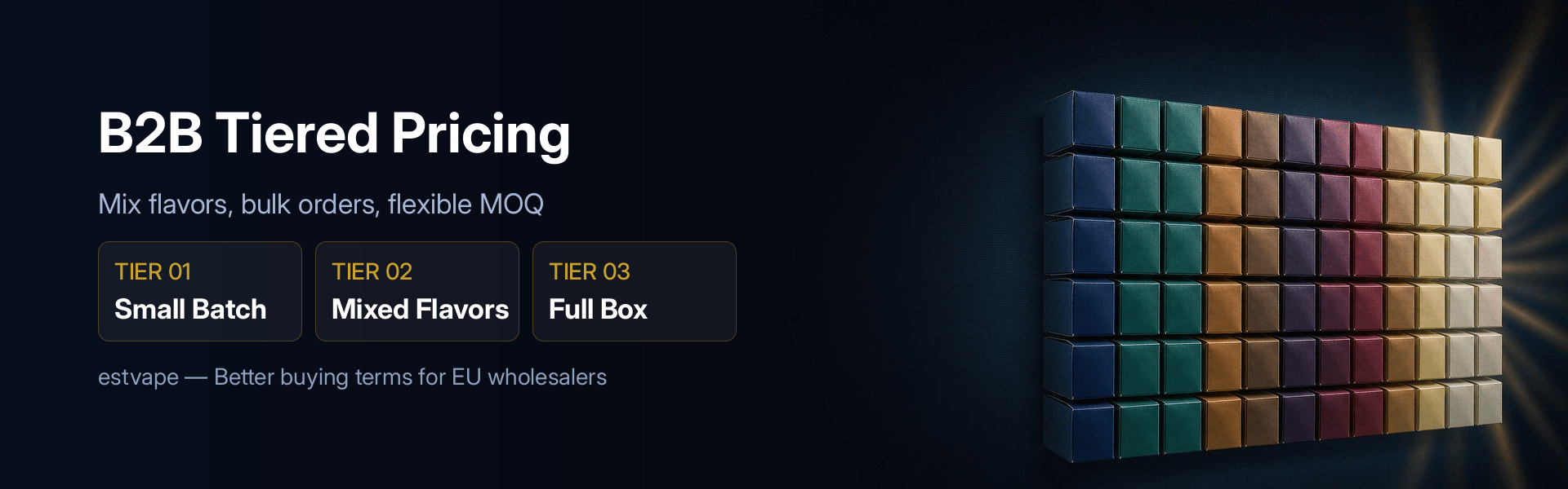 B2B tiered pricing for mixed flavor vape wholesale orders